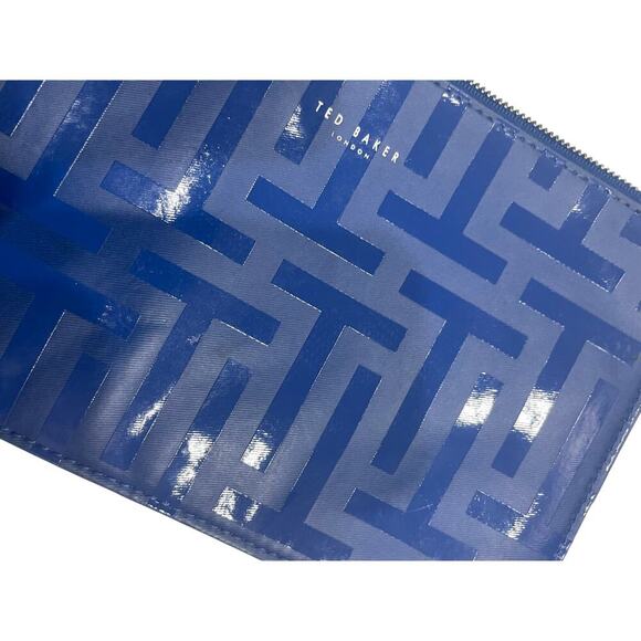 TED BAKER ROYAL BLUE CLUTCH WRISTLET BAG PREPPY CHIC AESTHETIC VERSATILE - Picture 13 of 14
